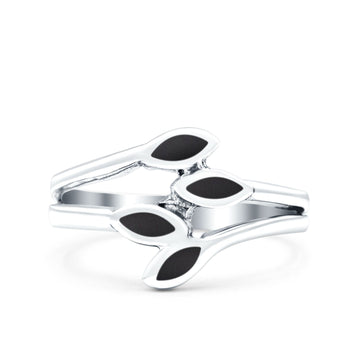 Vintage Style Marquise Simulated Black Onyx Ring Solid Oxidized 925 Sterling Silver